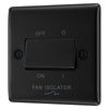 BG Nexus Matt Black 10A Triple Pole Fan Isolator Switch NFB15 with 25mm Steel Back Box
