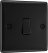 BG NFB12 Nexus Metal Matt Black 1 Gang 20A 16AX 2 Way Plate Switch