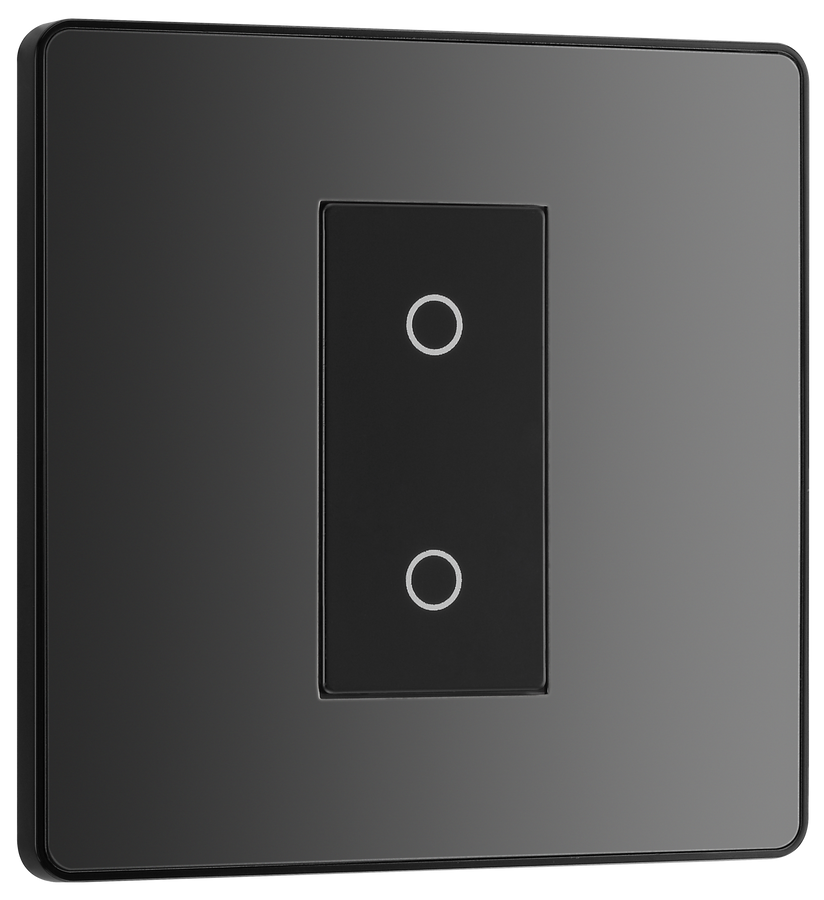 PCDBCTDM1B Front - This Evolve Black Chrome single master trailing edge touch dimmer allows you to control your light levels and set the mood.