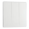 BG Evolve Pearlescent White 3 Gang 2-Way Edge to Edge Rocker Switch PCDCL43EW with 35mm Steel Back Box