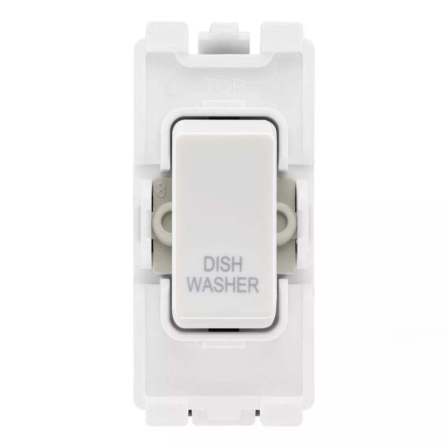 BG RRDWW White 20A DP Appliance Grid Switch Labelled Dish Washer
