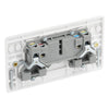 BG Electrical 13A 1 Pole Neon Switched Socket White & 50mm Pattress Back Box