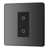 BG Evolve Black Chrome Single Secondary Touch Dimmer Switch PCDBCTDS1B with 35mm Steel Back Box