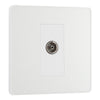 BG Evolve Pearlescent White Single Co-Axial Socket PCDCL60W with 25mm Steel Back Box