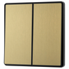 BG Evolve Satin Brass 2 Gang 2-Way 20A Edge to Edge Rocker Light Switch | PCDSB42EB
