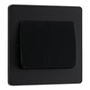 BG Evolve Matt Black 2G Wide Rocker Light Switch PCDMB42WB with 35mm Steel Back Box