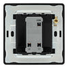 BG Evolve Black Chrome 2 Way Single Edge to Edge Rocker Switch PCDBC12EB with 35mm Steel Back Box