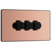 BG Evolve Polished Copper 3 Gang Custom Grid Dimmer Light Switch PCDPC83B