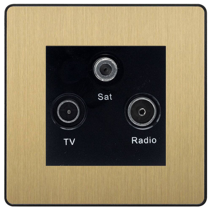 BG Evolve Satin Brass TV/FM/SAT Socket PCDSBTRIB