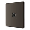 BG Screwless Black Nickel 1 Gang Coaxial TV Socket FBN60 with 35mm Steel Back Box