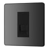 BG Evolve Black Chrome 1 Gang Secondary Telephone Outlet PCDBCBTS1B with 25mm Steel Back Box