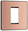 BG Evolve PCDCPEMS1B Polished Copper 1 Euro Module Front Plate - Black Insert