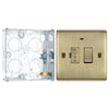 BG Nexus Antique Brass 13A Neon Switched Fused Spur Unit NAB52 with 25mm Steel Back Box