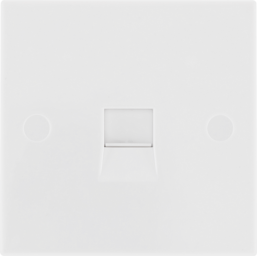 BG 9RJ11/1 Moulded Square Edge | White | 1 Gang RJ11 Screw Terminal Telephone Socket