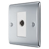 BG Nexus Polished Chrome 1 Gang Isolated Co-Axial Socket NPC62 with 35mm Steel Back Box