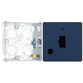 BG Evolve Matt Blue 13A Flex Outlet Neon Unswitched Fused Connection Unit PCDDB54B with 25mm Steel Back Box