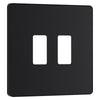 BG Evolve Matt Black Custom Appliance Grid Switch 2 Gang Screwless