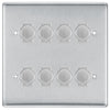 BG Brushed Steel 8 Gang Trailing Edge LED Dimmer Light Switch 2 Way Custom Switch
