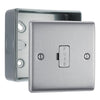 BG Nexus Brushed Steel 13A Unswitched Fused Connection Unit & Surface Pattress Back Box