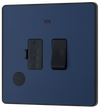 PCDDB52B Front -This Evolve Matt Blue 13A fused and switched connection unit from British General with power indicator provides an outlet from the mains containing the fuse, ideal for spur circuits and hardwired appliances.