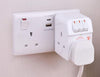 Masterplug MSWRG3 13amp 3 Socket Surge Protected Adaptor - White