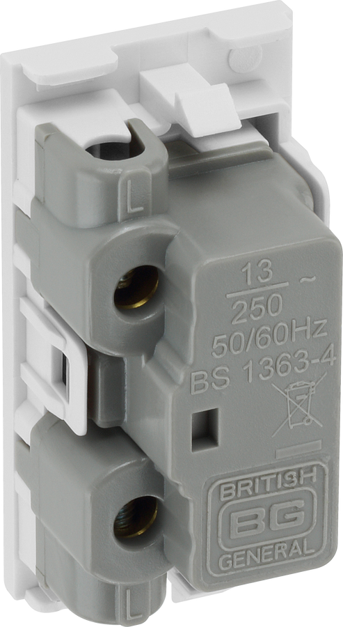 BG EMFUSEW Euro Module 13A Fused Module - White– The Electrical Outlets