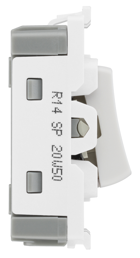 BG R14 Nexus Grid White 20A 20AX 1 Way 1 Pole Retractive PRESS Switch Module