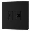 BG Screwless Matt Black 13A Unswitched 13A Fused Spur & Flex Outlet FFB55 with 35mm Steel Back Box
