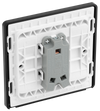 PCDDB12B Back - This Evolve Matt Blue 20A 16AX single light switch from British General will operate one light in a room. The 2 way switching allows a second switch to be added to the circuit to operate the same light from another location (e.g. at the top and bottom of the stairs). 