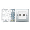 BG Nexus Polished Chrome 2 Gang Co-Axial Socket NPC61 with 35mm Steel Back Box