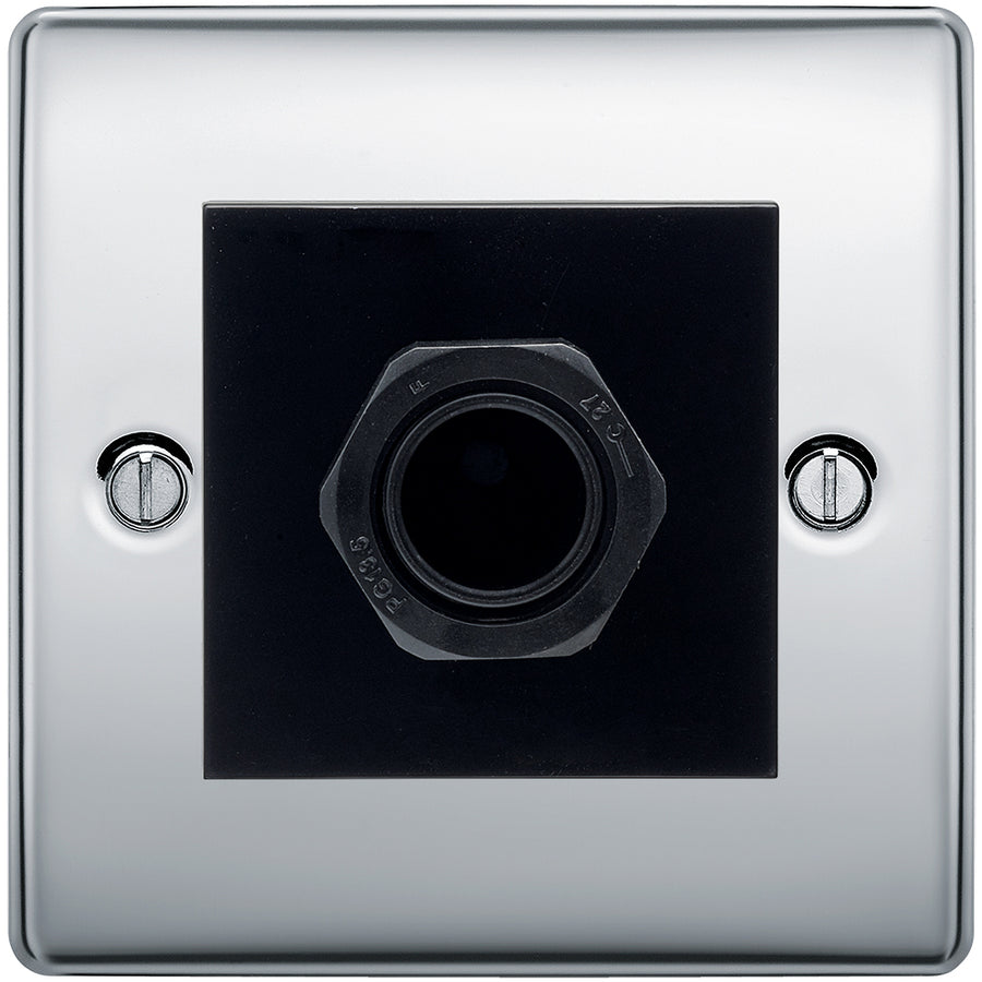 BG Nexus Polished Chrome 45A Flex Outlet Euro Module | Black Insert