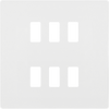 RPCDCL6W Front - The Grid modular range from British General allows you to build your own module configuration with a variety of combinations and finishes. This pearlescent white finish Evolve front plate clips on for a seamless finish, and can accommodate 6 Grid modules - ideal for commercial applications.