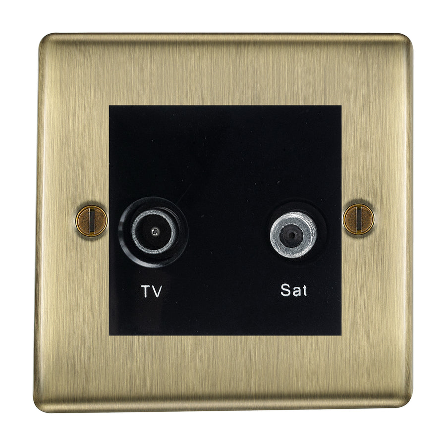 BG Nexus Metal Antique Brass TV & Satellite Socket NABTVSATB