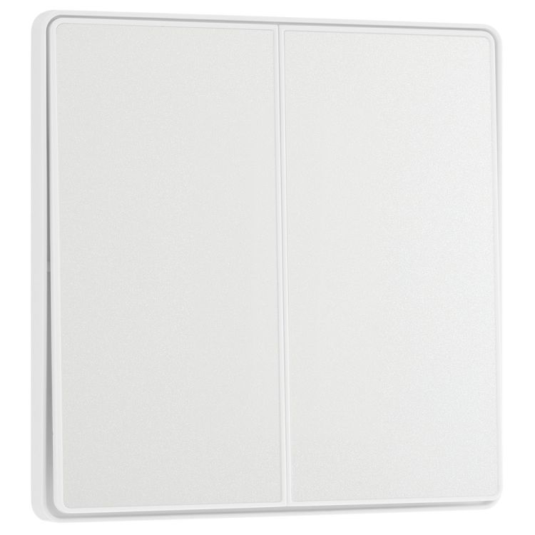 BG Evolve Pearlescent White 2 Gang 2-Way 20A Edge to Edge Rocker Light Switch | PCDCL42EW