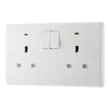 BG Electrical 13A 1 Pole Neon Switched Socket White & 50mm Pattress Back Box