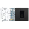BG Evolve Black Chrome 1 Gang Master Telephone Outlet PCDBCBTM1B with 35mm Steel Back Box