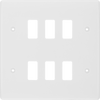 BG R86 Nexus Grid | White | Moulded 6 Module Front Plate