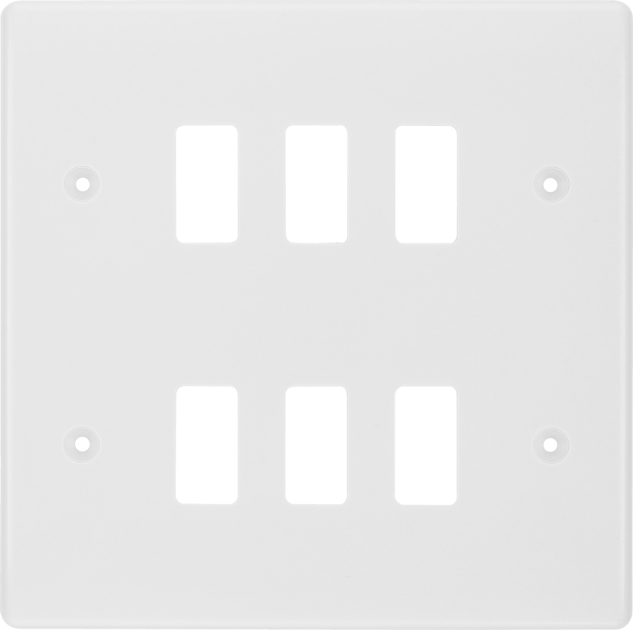 BG R86 Nexus Grid | White | Moulded 6 Module Front Plate