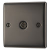 BG Nexus Black Nickel 1 Gang Co-Axial Socket NBN60 with 35mm Steel Back Box