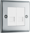 BG NPCBTM2 Nexus Metal Polished Chrome 2 Gang Master Telephone Socket