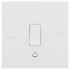 BG 914 Moulded Square Edge | White | 1 Gang 10AX 1 Way Bell Push Plate Switch