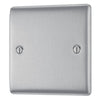 BG Nexus Brushed Steel Single Blanking Plate with Surface Pattress Back Box