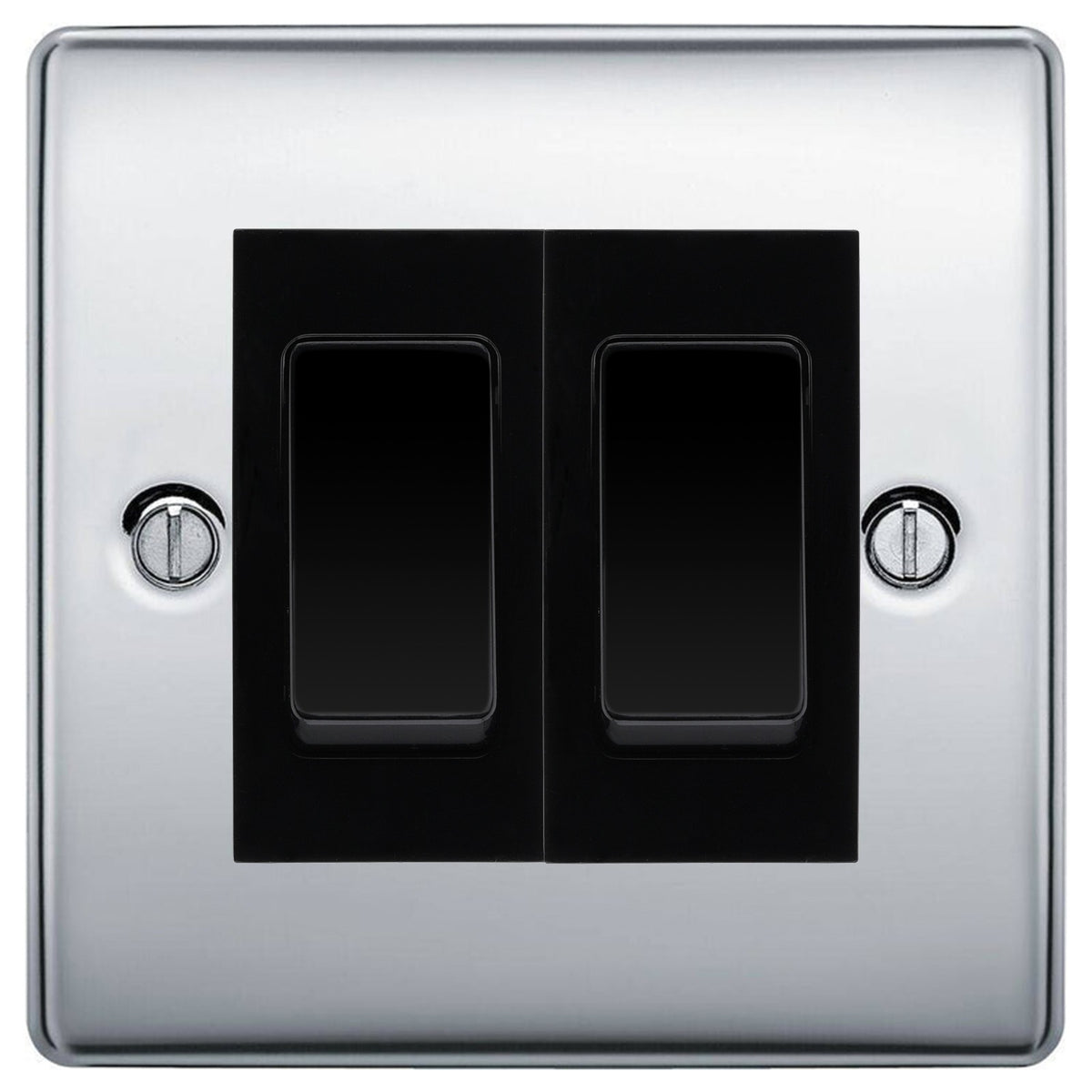 BG Nexus Polished Chrome 2-Gang Light Switch 1x 2-Way + 1x Intermediate ...