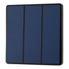 BG Evolve Matt Blue 2 Way Triple Edge to Edge Rocker Switch PCDDB43EB with 25mm Steel Back Box