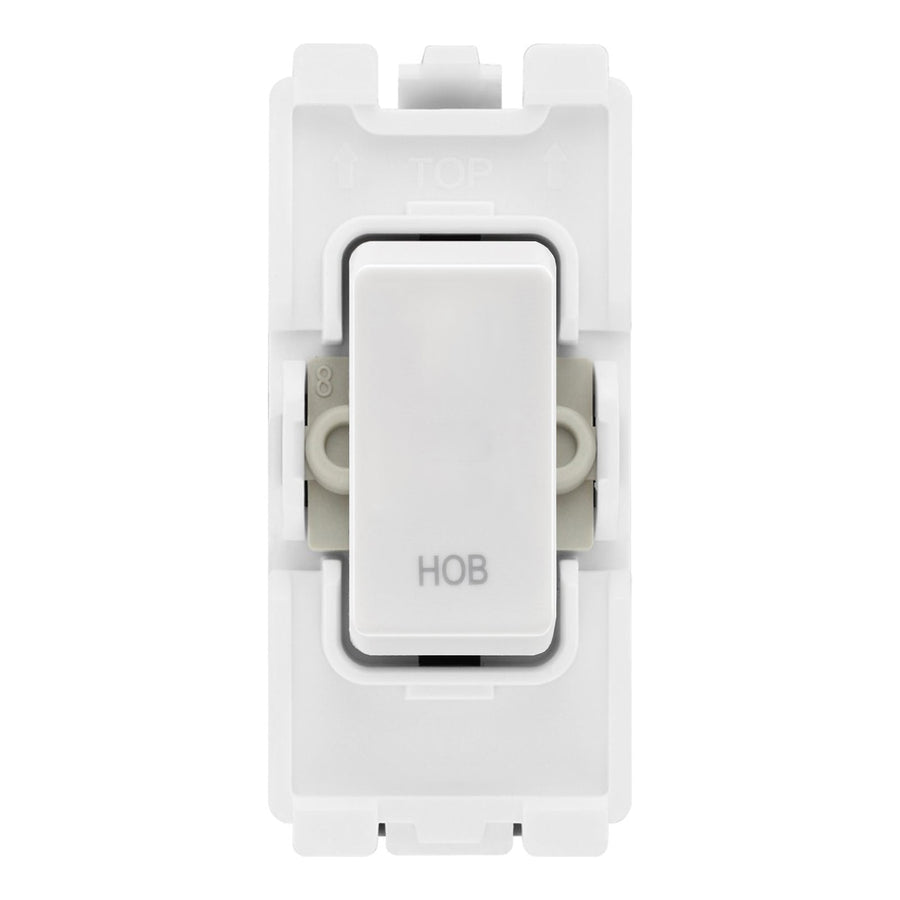 BG RRHBW White 20A DP Appliance Grid Switch Labelled Hob