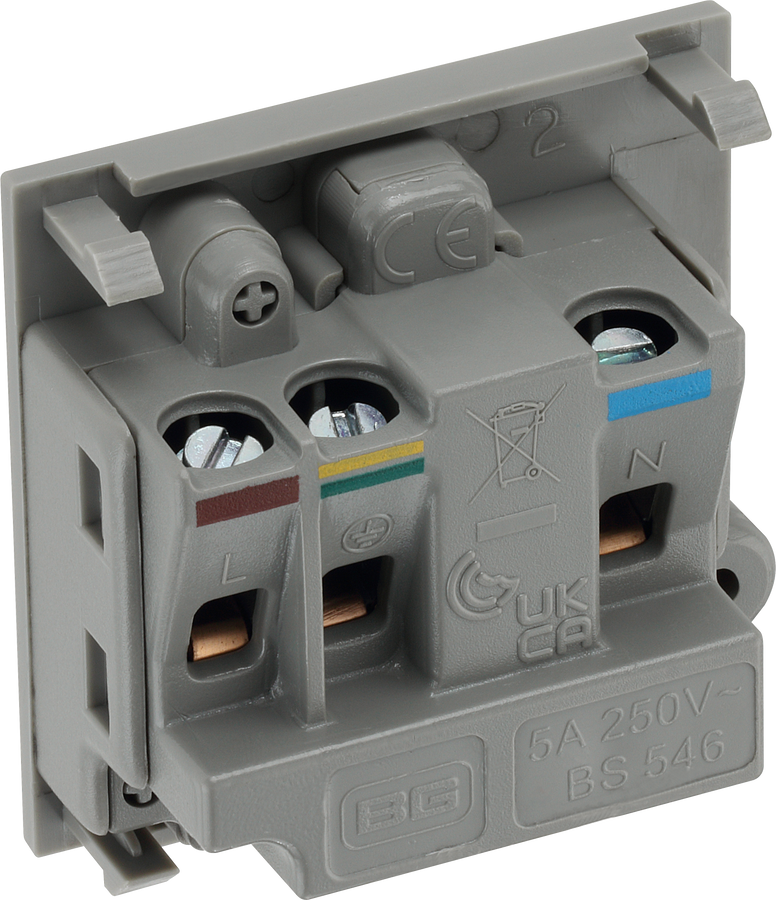 BG EM5ASG Euro Module 5A Round Pin Unswitched Socket - Grey– The ...