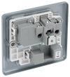 BG MC599 Metal Clad | 1 Gang 15A Switched Round Pin Socket