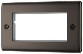 BG Electrical NBNEMR4 Euro Module Nexus Metal 4 Module Rectangular Front Plate Black Nickel