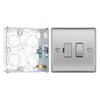 BG Nexus Brushed Steel 13A Switched Spur NBS50 with 25mm Steel Back Box