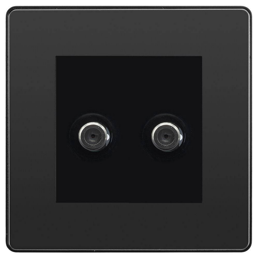 BG Evolve Black Chrome Double Satellite Socket PCDBC642B